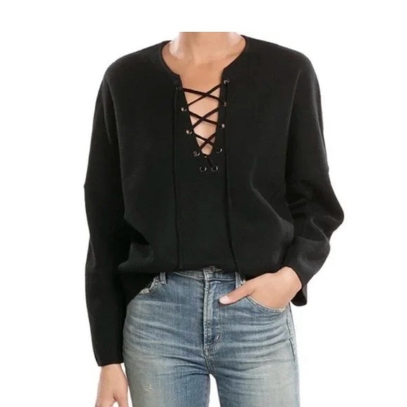 Vince Sweaters - Vince Wool & Cashmere Lace-Up Sweater | Luxury Knit